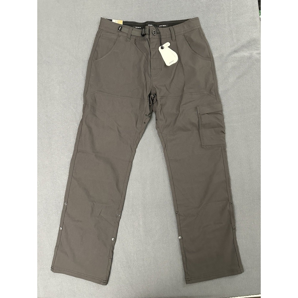 Prana Stretch Zion Pants II Relaxed Straight Fit Men's Size 31x30 Dark Iron